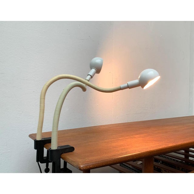 Vintage Space Age Italian Hebi Table Clamp Lamp by Isao Hosoe for Valenti Luce, 1970s, Set of 2 For Sale - Image 9 of 18