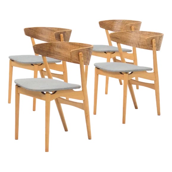 No. 7 Dining Chairs by Helge Sibast for Sibast, 1950s, Set of 4 For Sale