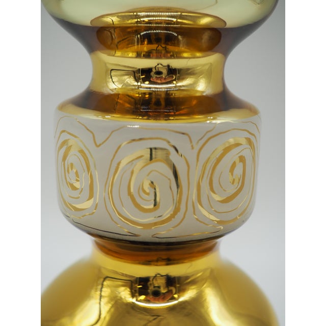 Mid-Century Modern Vintage Golden Glass Table Lamp from Rosdala Glass Works, Sweden, 1970s For Sale - Image 3 of 10