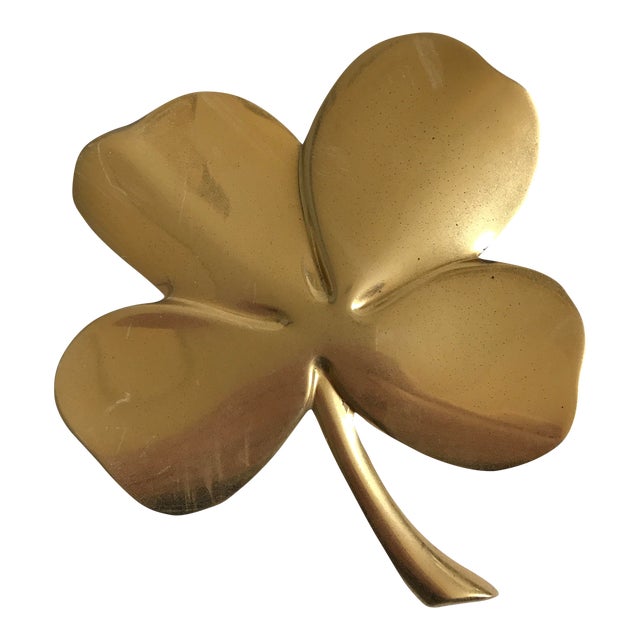 24k Gold Tone Plated Brass Four Leaf Clover Paperweight Chairish
