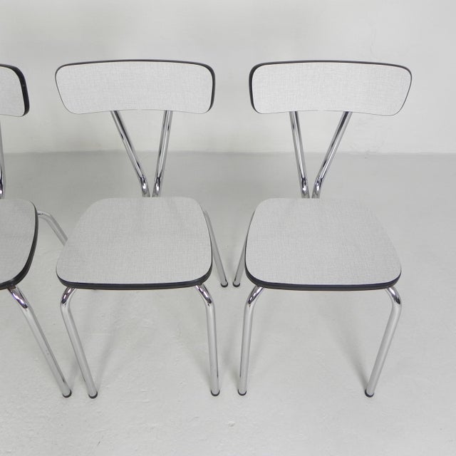 Mid-Century Modern Formica Dining Table Chairs, 1960s, Set of 4 For Sale - Image 3 of 18