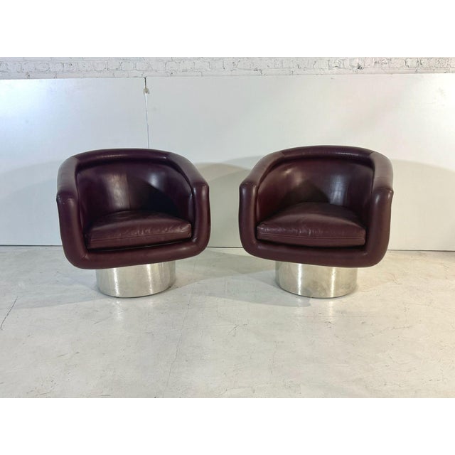 1970s Leon Rosen for Pace Swivel Lounge Chairs, 1970 For Sale - Image 5 of 9