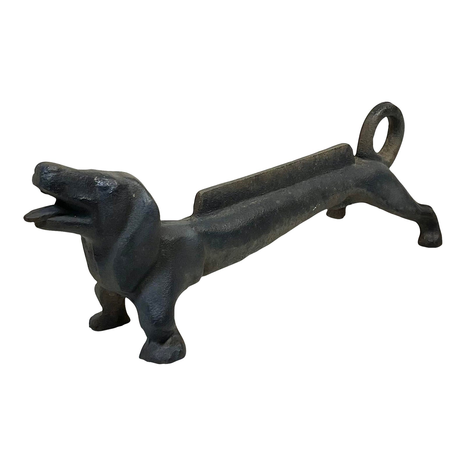 Antique Solid Cast Iron Dachsund Boot Scraper, 26 Lbs. Weiner Dog