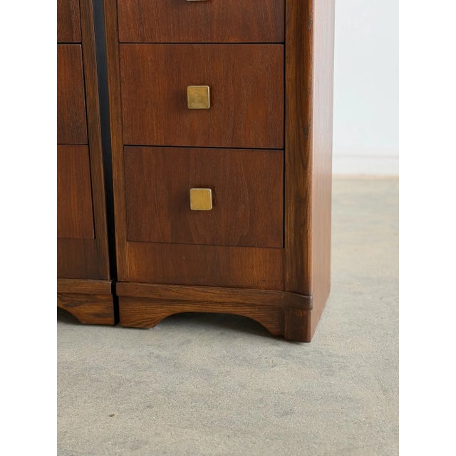 1960s Pair of Art Deco 3-Tier Drawer Nightstands, A Pair For Sale - Image 14 of 18