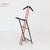 Valet stand or valet stand in red painted metal and black plastic. Made in Italy in the 1970s. Foldable.
