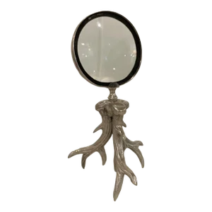 Late 20th Century Magnifying Glass With Tripod Antler Handle