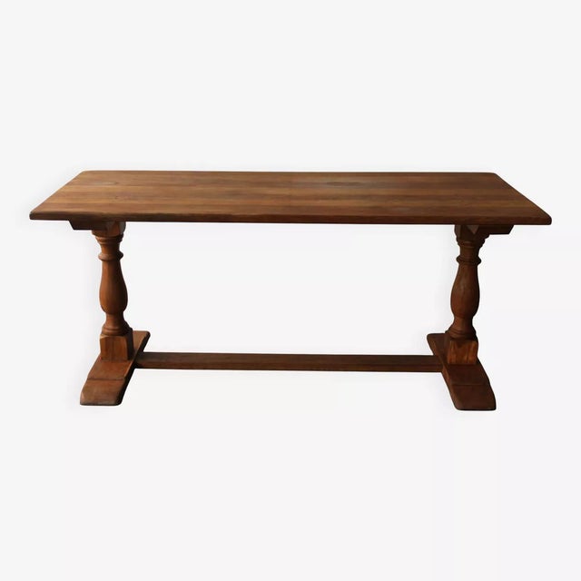 Wood Rustic Style Monastery Table For Sale - Image 7 of 7