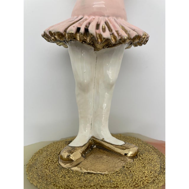 Vintage Ron Lee Ballerina Clown Sculpture on Natural Onyx Base, Signed 1984 For Sale - Image 11 of 12
