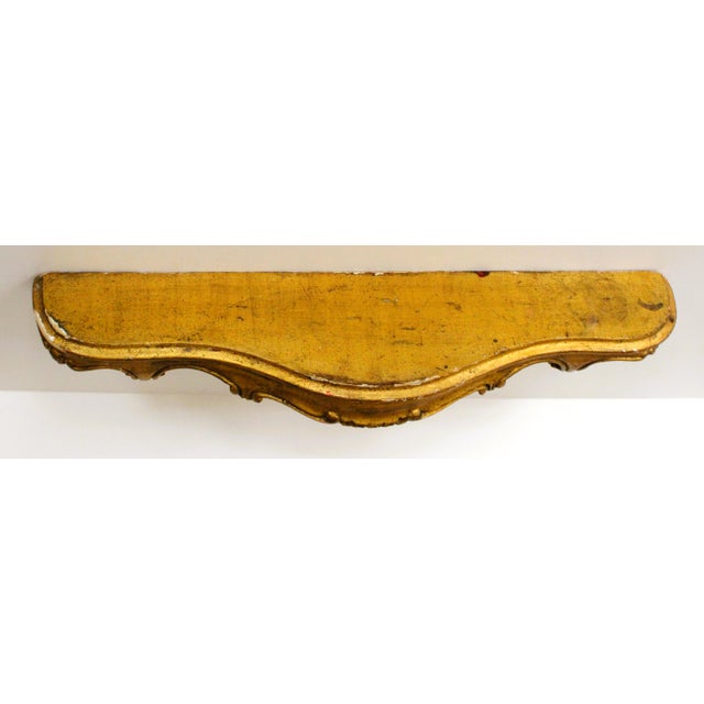 Large 24" Antique Italian Gilded Bracket Wall Shelf For Sale - Image 4 of 6