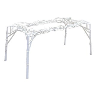 Late 20th Century Modern White Iron Branch Sculptural "Crown of Thorns" Dining Table Desk Base For Sale