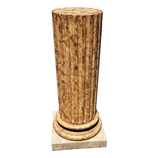Vintage Roman Fluted Column Pedestal Stand For Sale