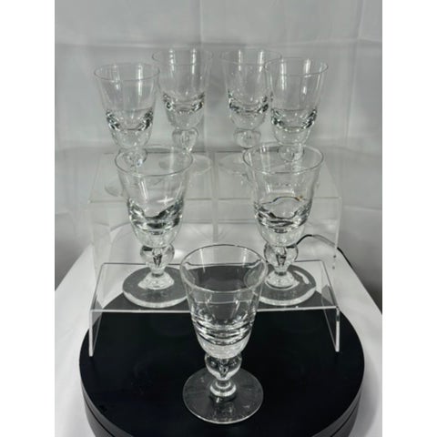 Glass 1940s Set of Seven Mid-Century Modern Steuben Baluster Crystal Water Goblets For Sale - Image 7 of 9