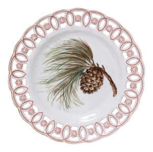 Circa 1880s Handpainted Pine Cone Plate