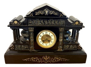 Large Antique Victorian Marble Mantel Clock from Philippes, 1860