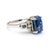 GIA Certified Natural 2.51 carat oval blue sapphire measuring 9.6 x 5.6mm is set in a platinum 900 vintage ring with 0.45...