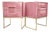 Pink Murano Glass and Brass Bedside Tables from Justfurnituress SRL, Set of 2 For Sale