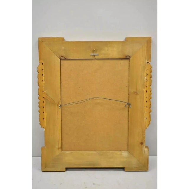 Brown Vintage Italian Baroque Style Carved Knotty Pine Wood Country French Wall Mirror For Sale - Image 8 of 9