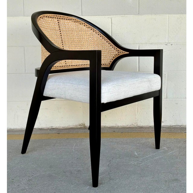 Wood Organic Modern Cane Dining Chairs Set of 4 For Sale - Image 7 of 8