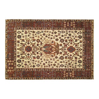 Antique Persian Heriz Karaja Oriental Rug, Small Size, w/ Multiple Medallions For Sale