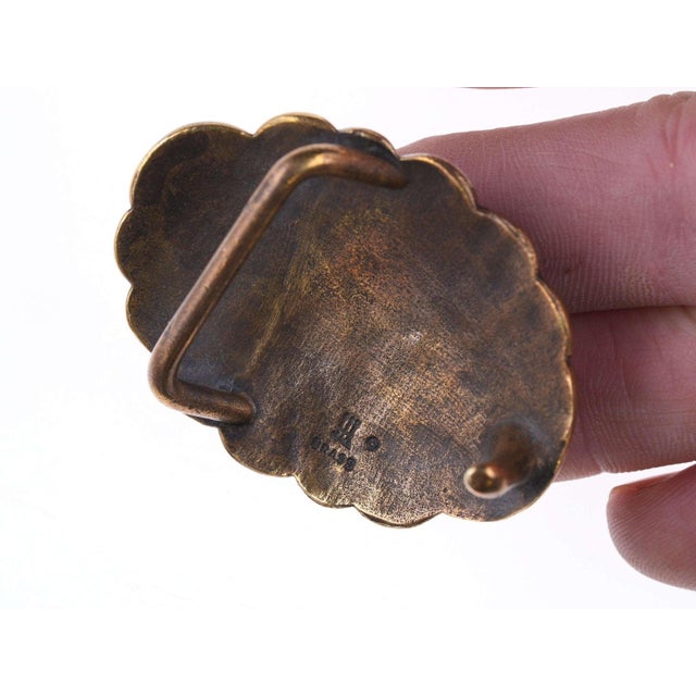 Rare Retired James Avery Modernist Patinated Brass belt buckle For Sale - Image 4 of 4