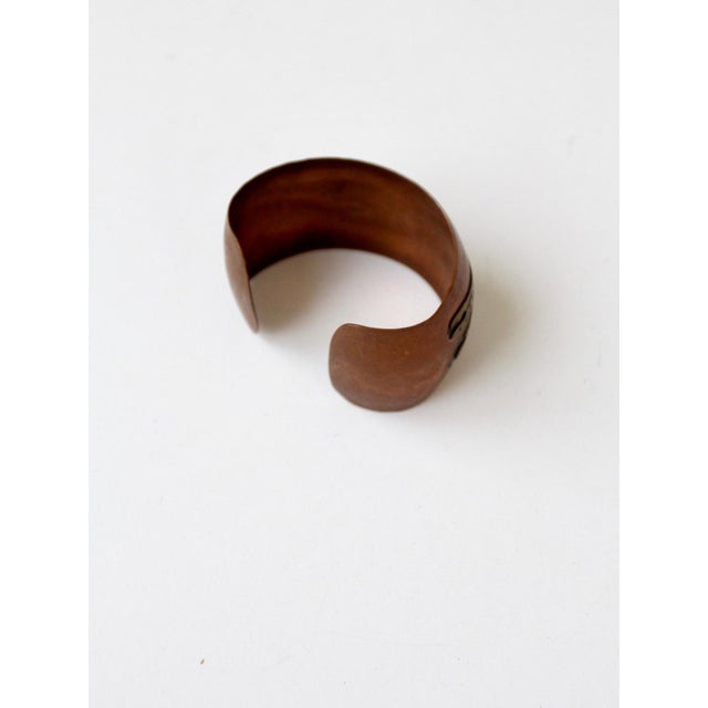 Vintage Copper Cuff With Inlay Abalone Shell For Sale - Image 6 of 9