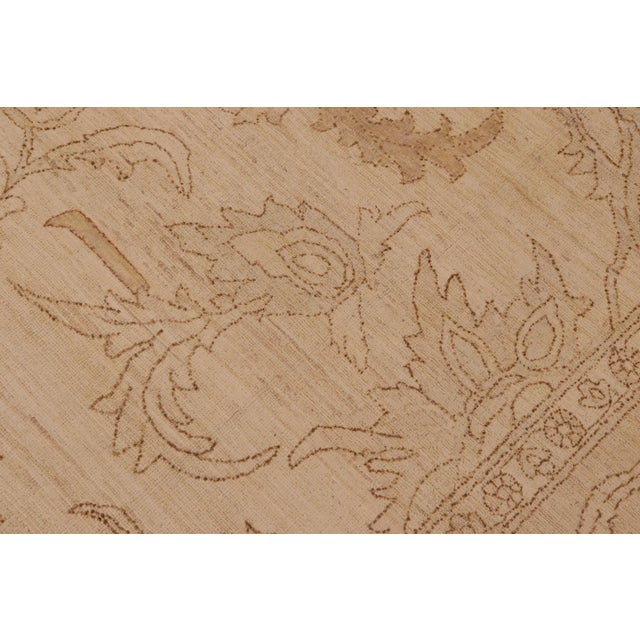 1990s Shabby Chic Ziegler Beige Tan Hand-Knotted Wool Rug - 9'4'' X 12'2'' For Sale - Image 5 of 8