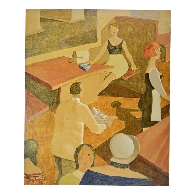 Alberto Gallerati, In the Pastry Shop, Oil on Canvas, 1970s For Sale