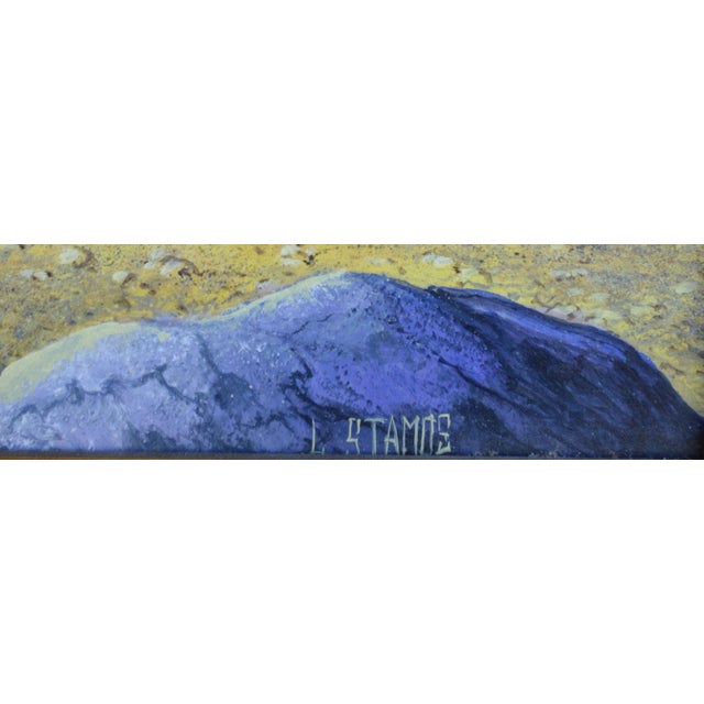 Textile California Landscape Painting of Pond With Ducks, Signed Oil on Canvas by Luke Stamos For Sale - Image 7 of 7