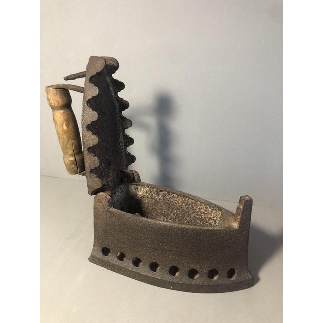 Antique Cast Iron Charcoal Griddle For Sale - Image 4 of 14