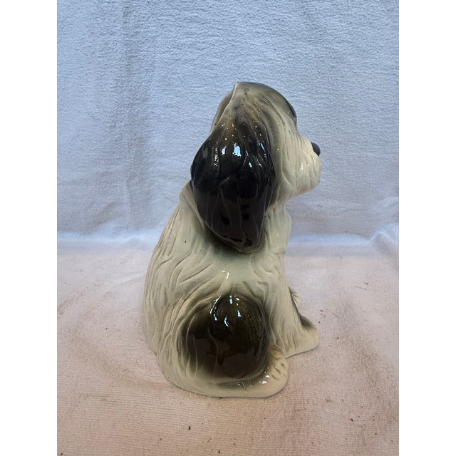 1940s 1940s Porcelain Shaggy Sheep Dog Planter For Sale - Image 5 of 9