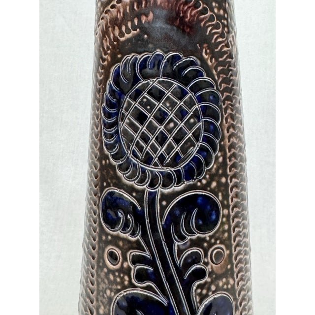 Art Nouveau German Pewter & Ceramic Pitcher For Sale - Image 4 of 9
