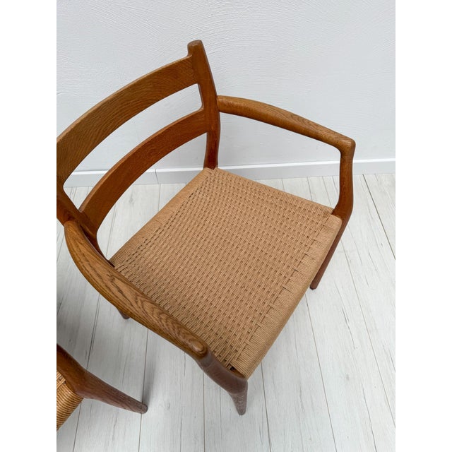 Beige Vintage Danish Teak Dining Armchairs Model 67 by Niels Otto Møller from J.L. Møllers, 1960s For Sale - Image 8 of 12