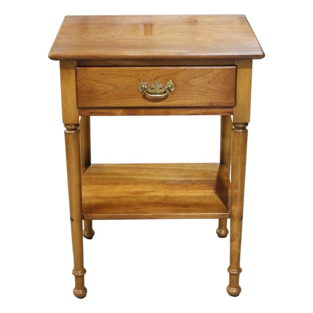 Leopold Stickley Colonial Style Nightstand - Cherry For Sale