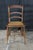 2 Antique American Country Oak Farmhouse Ladderback Chairs Cane Seat Pair For Sale - Image 4 of 18
