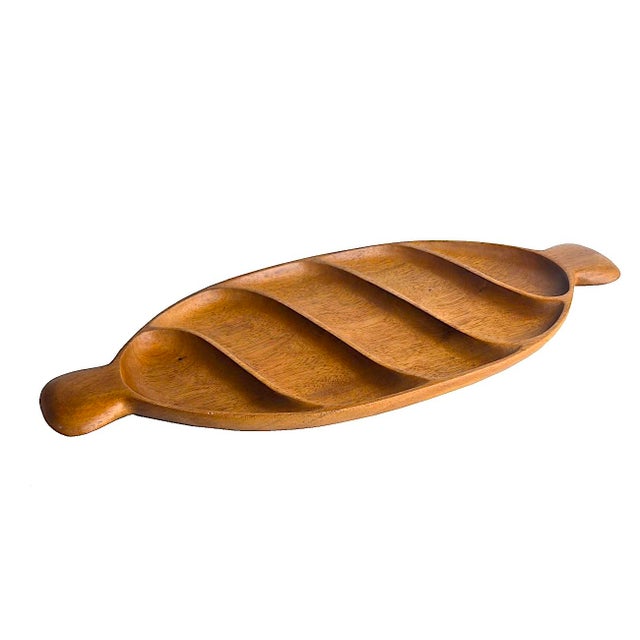 Wood 1960s Taverneau Wood Partitioned Tray/Platter Designed by Arthur Umanoff for Pantalcraft For Sale - Image 7 of 15