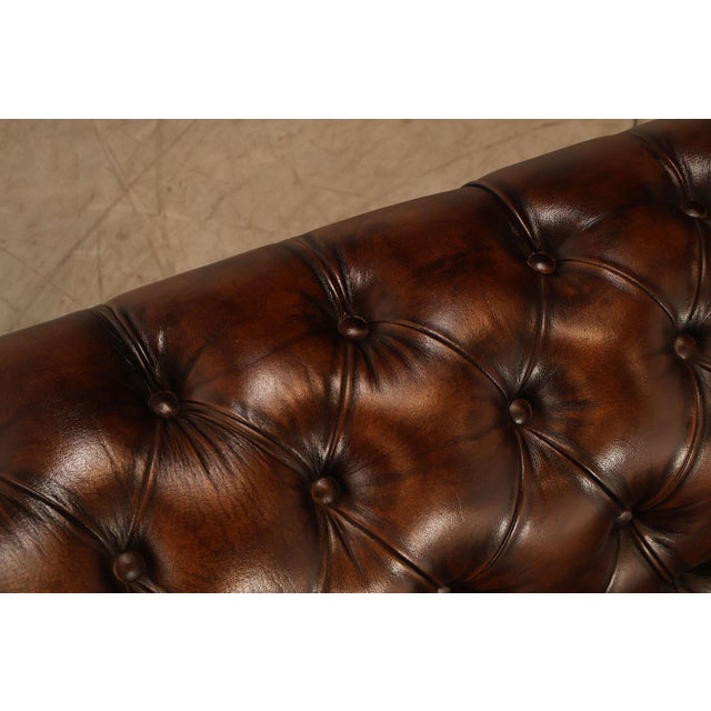 Chesterfield Style Tufted Brown Leather Sofa For Sale - Image 12 of 18