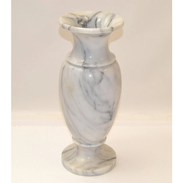 Art Deco Style 20th Century Hand-Carved Carrara Marble Vase Urn Vessel Italy For Sale - Image 13 of 13