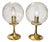 Vintage Bubble Glass Table Lamps with Brass Bases, 1965, Set of 2 For Sale