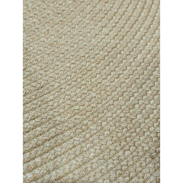 Minimalist Natural Nylon Braided Round Rug For Sale - Image 4 of 11