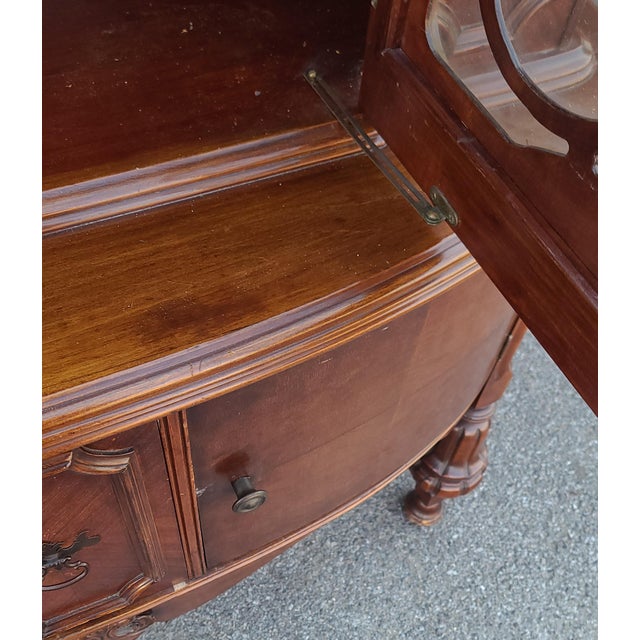 1920s Antique Jacobean Style Walnut Dining Room China ...
