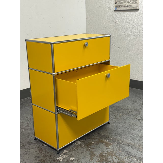 2010s Fritz Haller for Usm Haller Three Drawer Chest, Golden Yellow For Sale - Image 5 of 12