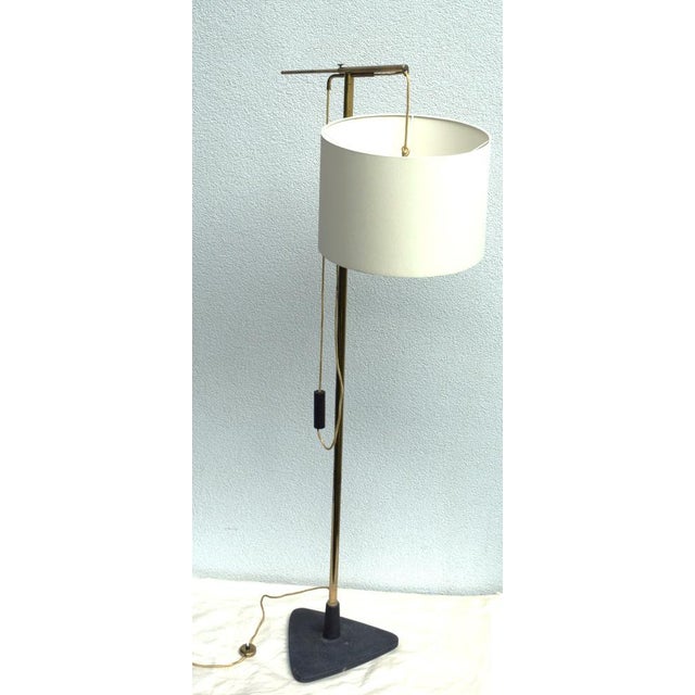 Gold Counterweight Floor Lamp by Franz Hagenauer for Werkstätte Hagenauer Wien, 1950s For Sale - Image 8 of 14