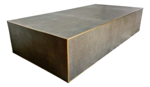 Large Restoration Hardware Shagreen Plinth Rectangular Coffee Table
