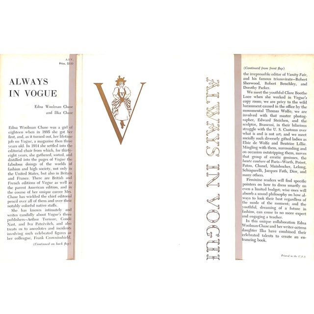 "Always in Vogue" Book 1954 Chase, Edna Woolman and Ilka For Sale - Image 9 of 9