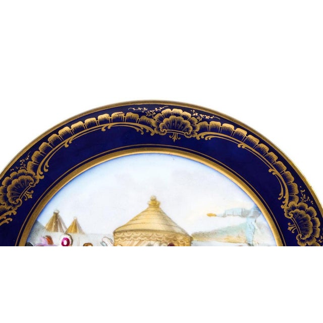19th Century French Sevres Porcelain Camp Du Rap Plate For Sale - Image 6 of 13