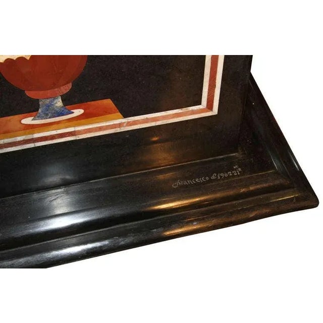 Italian 1950s Pedestals, Petra Dura Marble Stone Inlay For Sale - Image 3 of 8