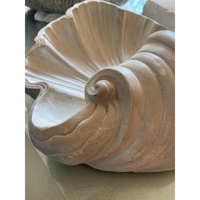Paint Plaster Shell Wall Lamp, 1950s For Sale - Image 7 of 13