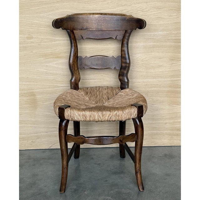 19th Century Spain Dining Chairs with Wide Cane Seats, 1890s, Set of 6 For Sale - Image 6 of 9