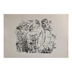 George Grosz, 1936 Lithograph Interregnum Portfolio Windblown Man Small Edition Weimar Germany, 1936