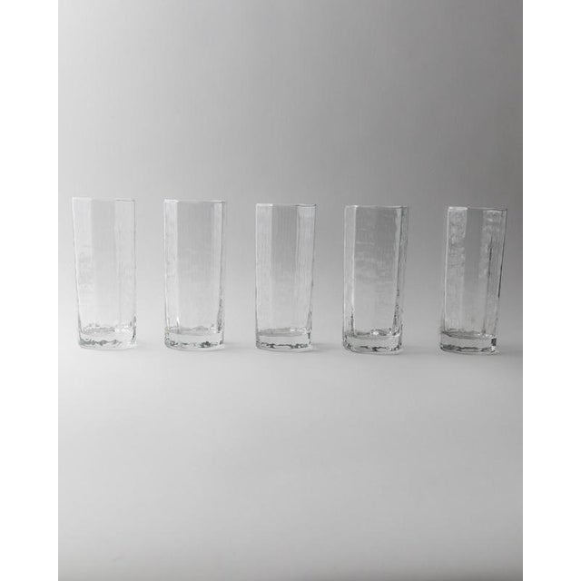 Vintage Octagonal Structured Glasses from Luminarc, 1970s, Set of 5 For Sale - Image 5 of 11